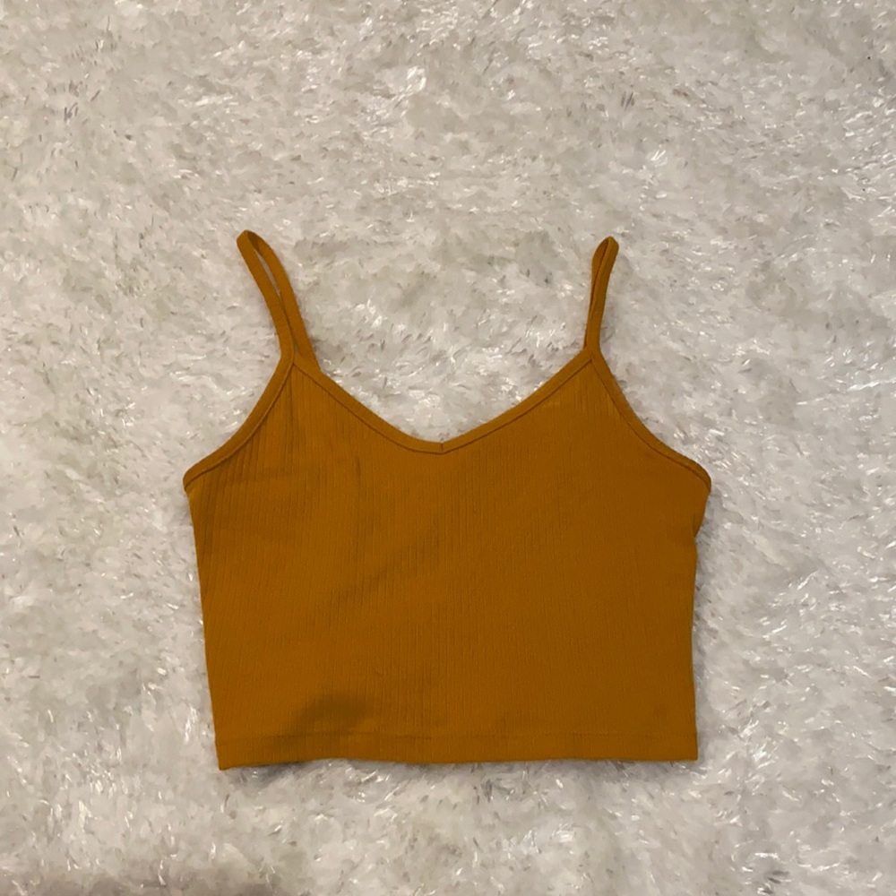 SALE Yellow V-Neck Crop Top